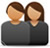 Full service man and woman icon